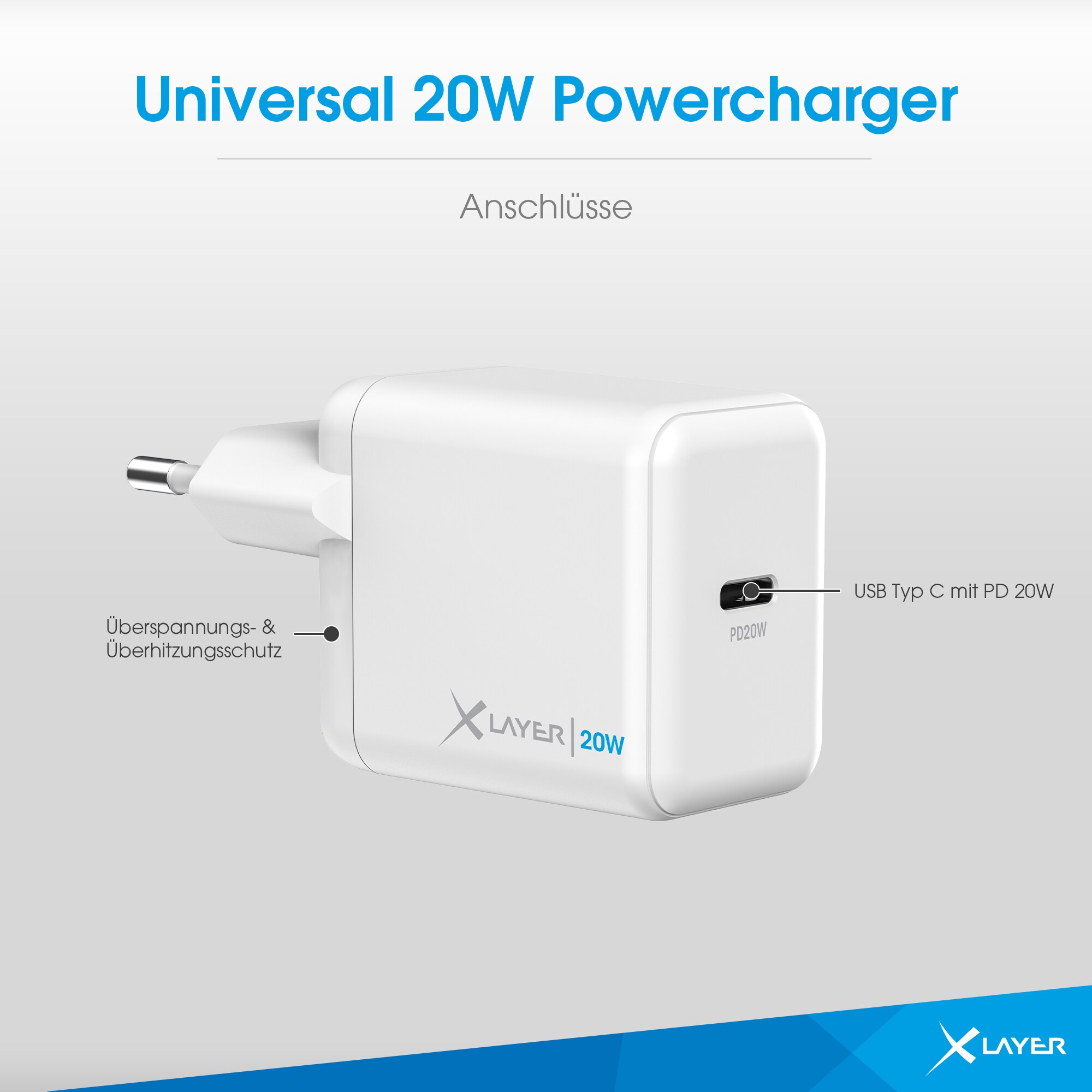 Xlayer CHARGER Ladegerät XLayer Typ C (USB-C) Single Charger PD 20W