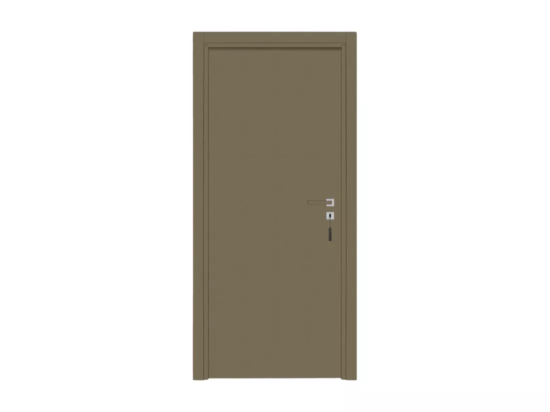 Bloc-porte pose fin de chantier collection Premium Miro, H.204 x l.93 cm, aspect cuir lichen, réversible