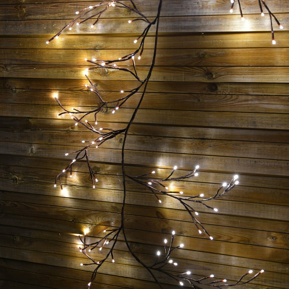 Branche gecko lumineuse 1,800 9 branches blanc chaud 144 led - int - chromex