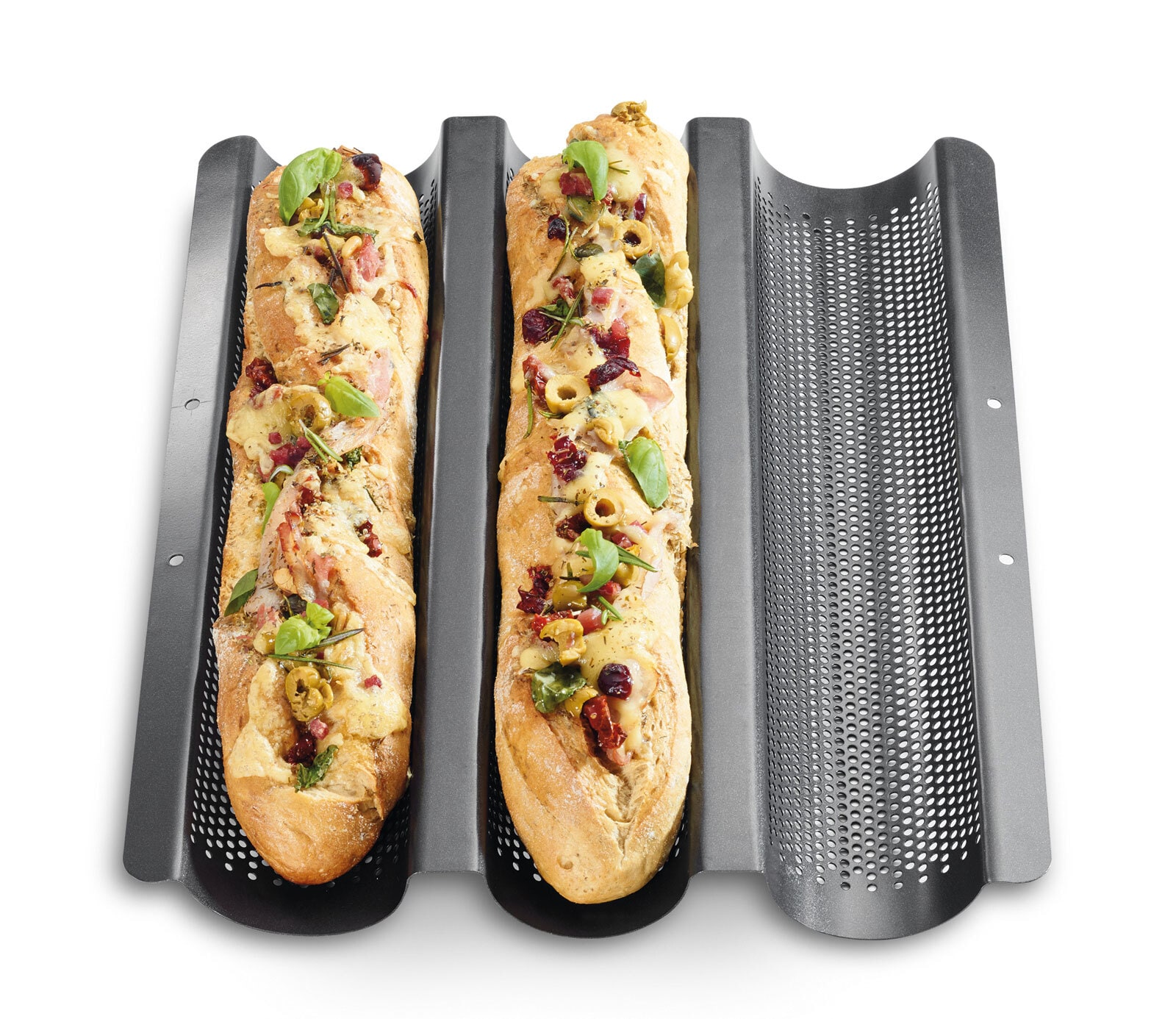 KÜCHENPROFI Baguetteblech BAKE ONE Stahlblech silber