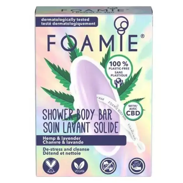 Sabonete Líquido Corporal Foamie 2 em 1 com Cânhamo e Lavanda 80g