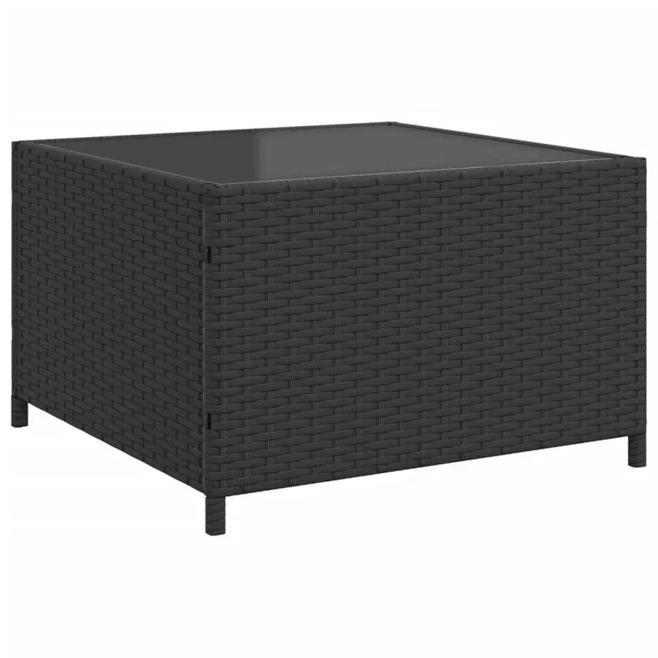 vidaXL - loungeset - Zwart - Poly rattan