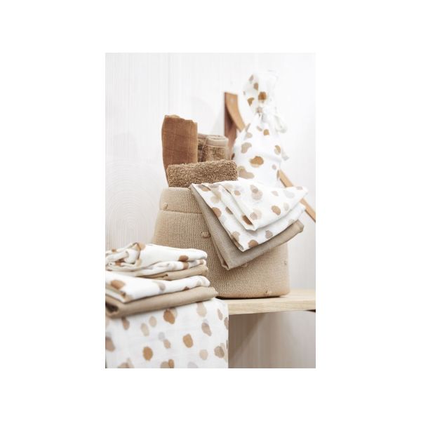 Meyco Washandjes - Dot Stripes - Sand - 3 Stuks