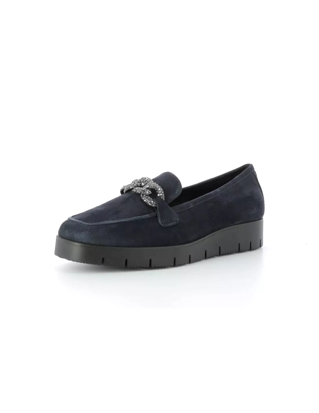 REQINS NORA CUIR VELOURS - Mocassins & bateaux Nuit