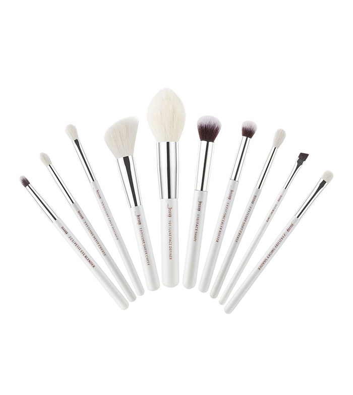 Jessup Beauty - Conjunto de pincéis 10 pcs - T243: White/Silver