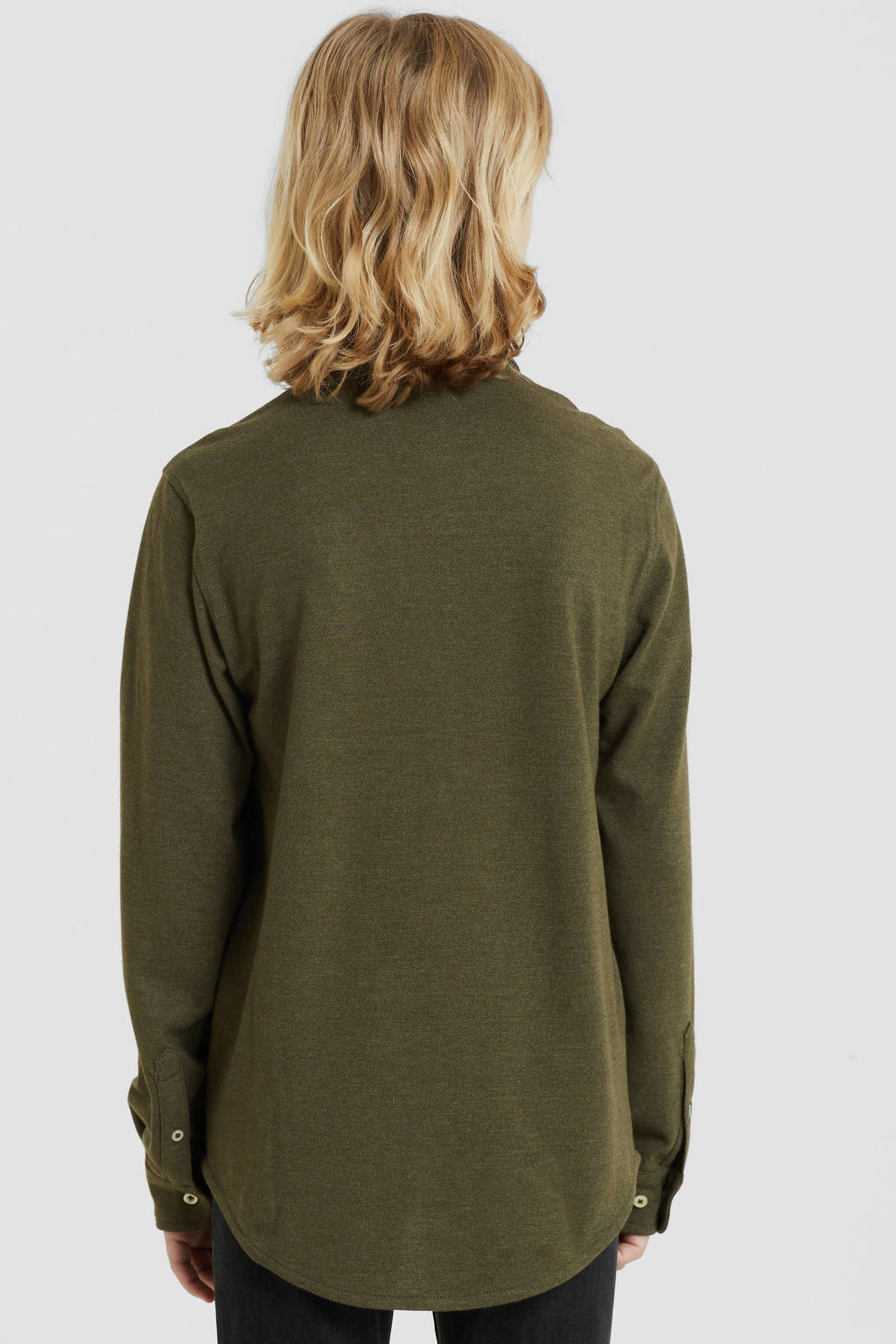anytime jersey overhemd khaki