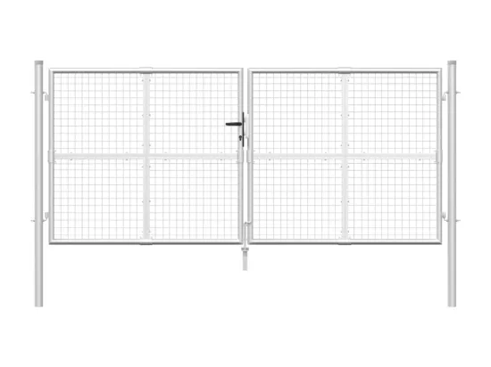 Portal de jardin maille argenté 300x175 cm acier galvanisé
