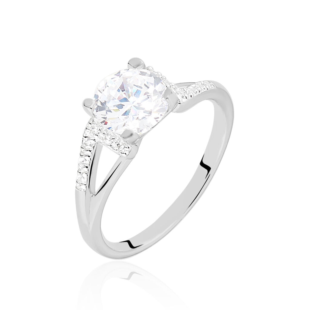 Bague Conception Argent Blanc Oxyde De Zirconium