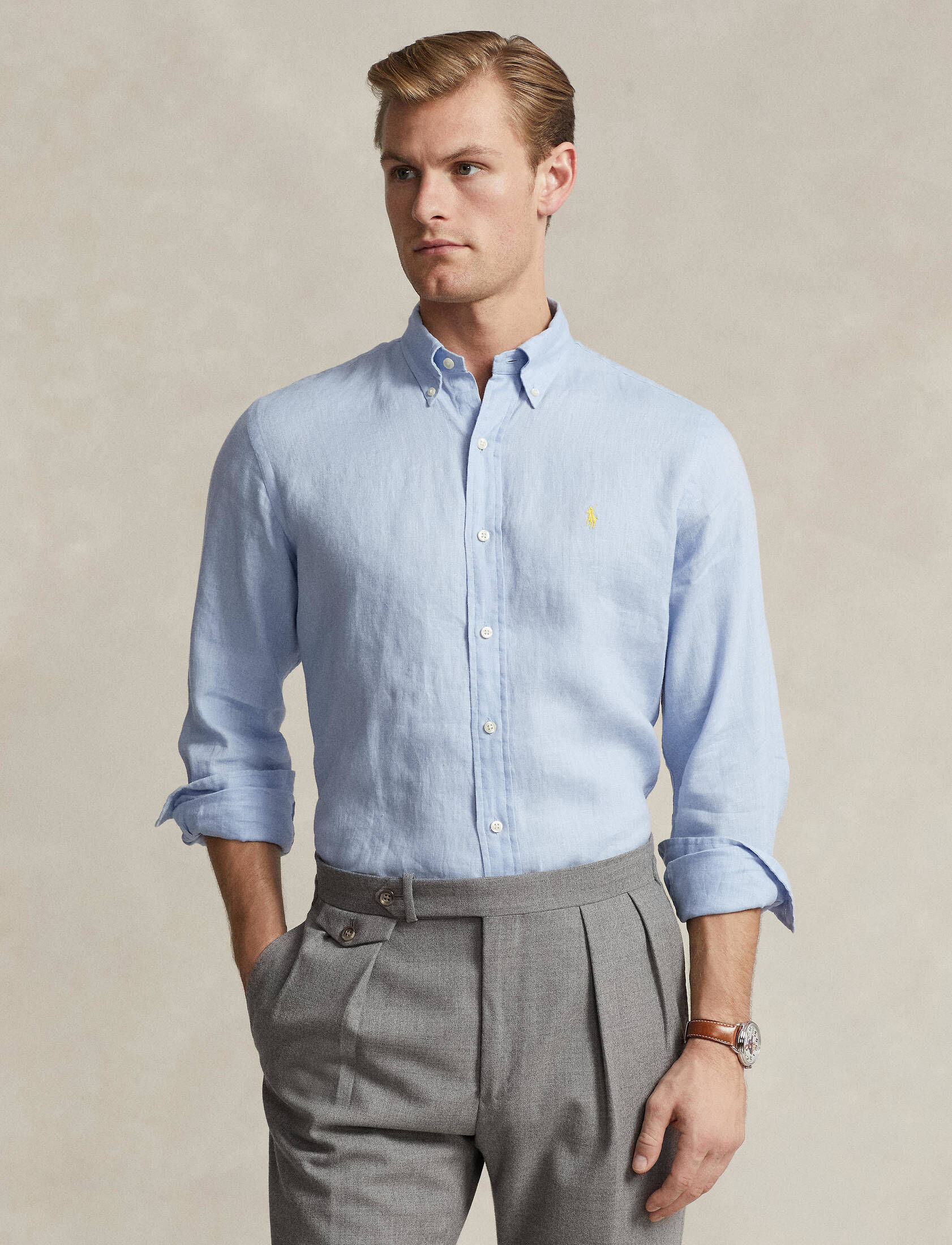 Polo Ralph Lauren| Herren Leinenhemd Slim Fit Langarm