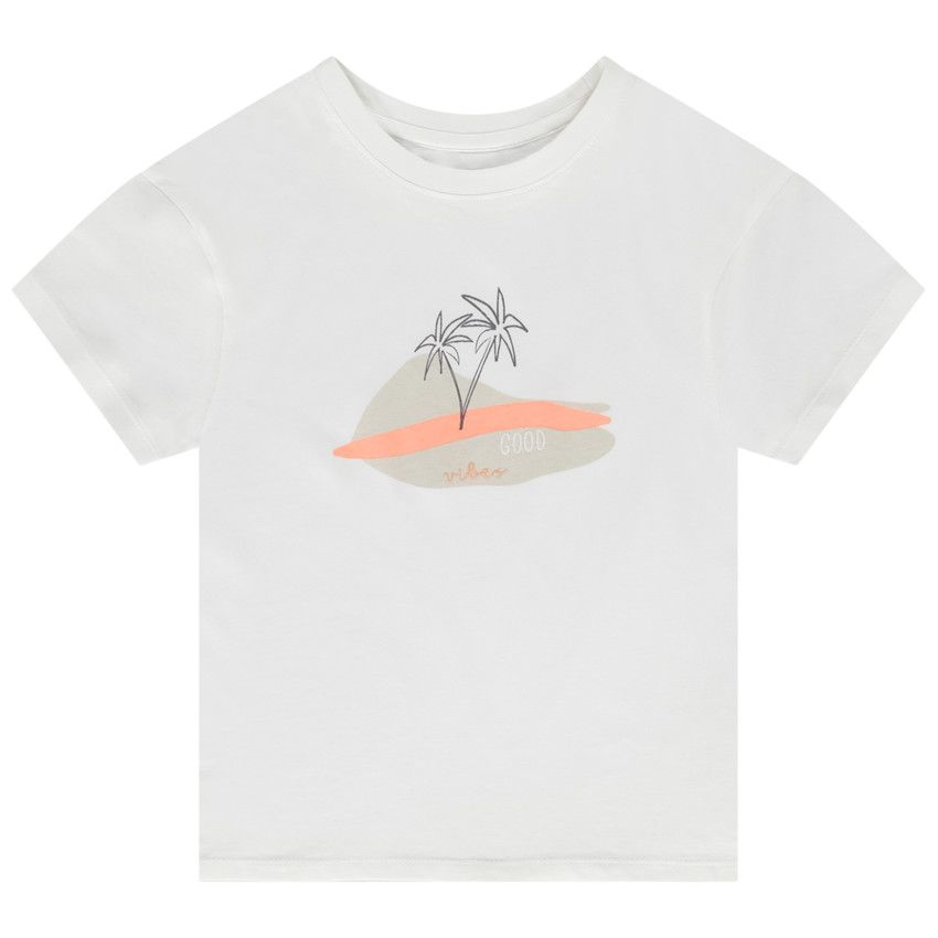 T-shirt manches courtes print désert pour garçon - Ecru