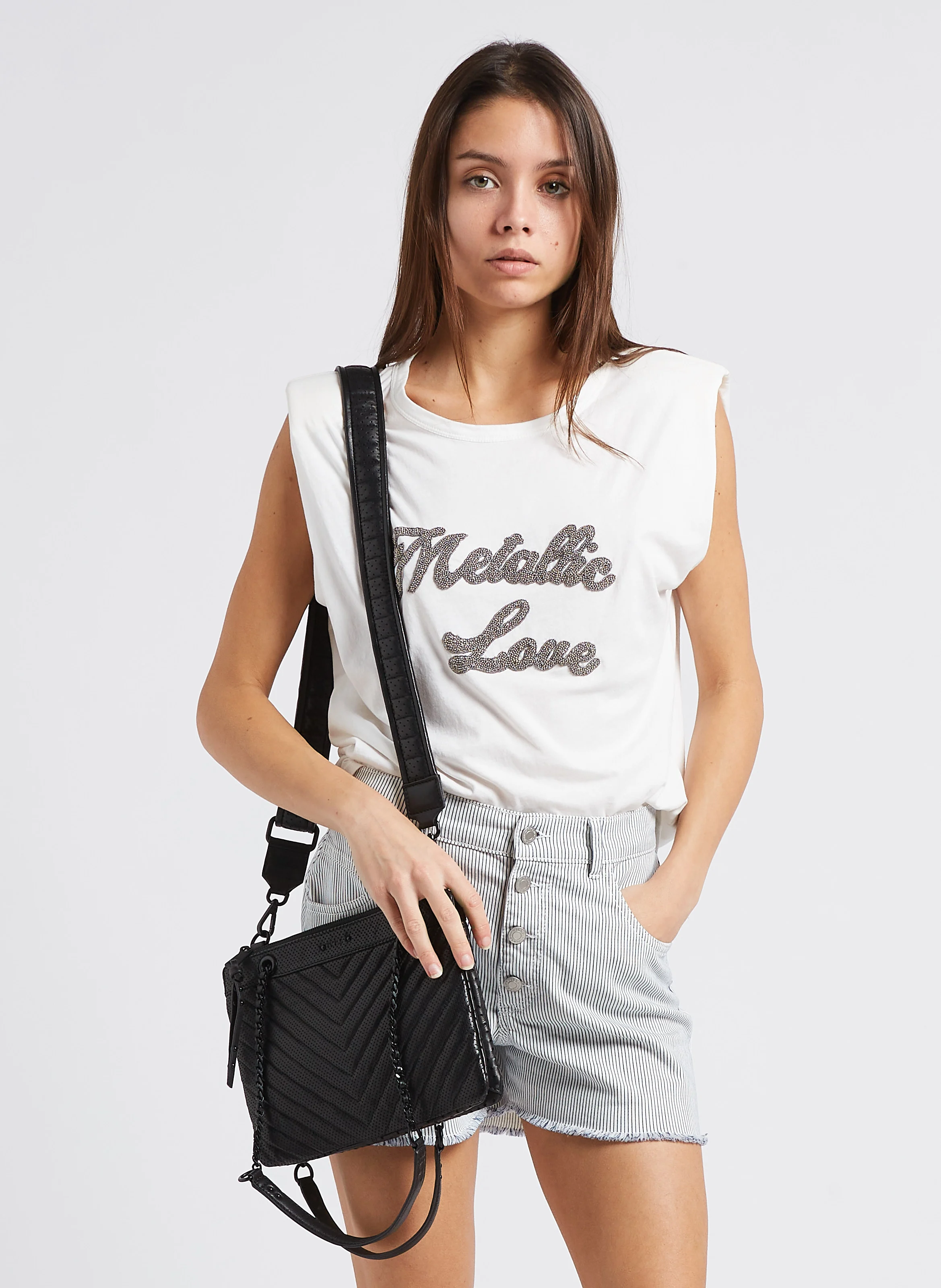 Sac bandoulière en cuir | Noir