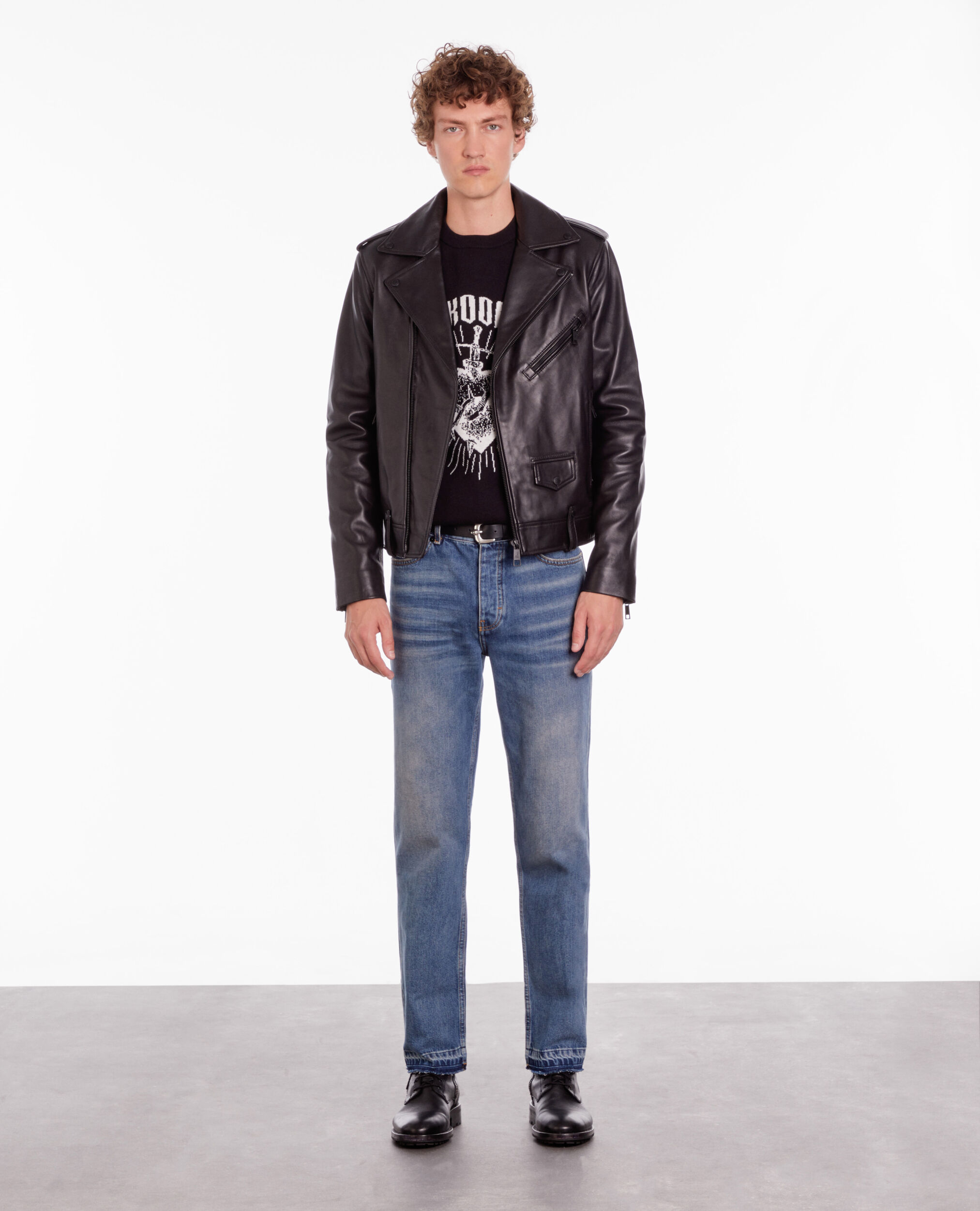 Blouson perfecto en cuir noir