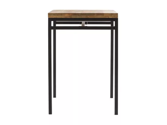 Table haute carrée en manguier massif et métal noir L70 cm YPSTER