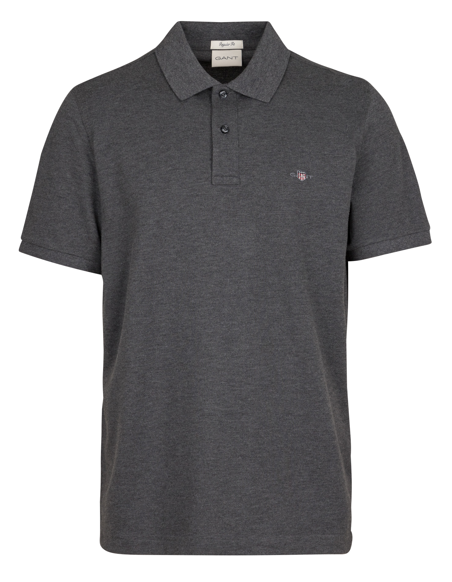 Polo col classique droit en coton| Gris