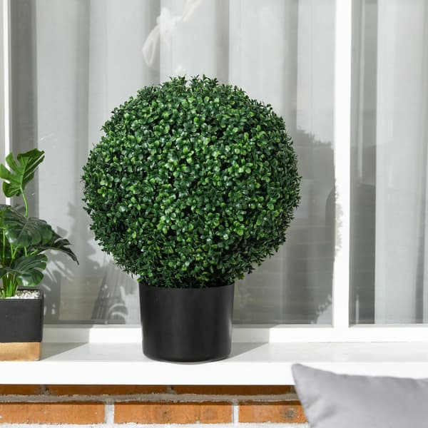Kunstige planter, sett med 2 UV-bestandige kunstige planter i blomsterpotte, 52 cm bokstrær, stueplante for hage, stue, grønn