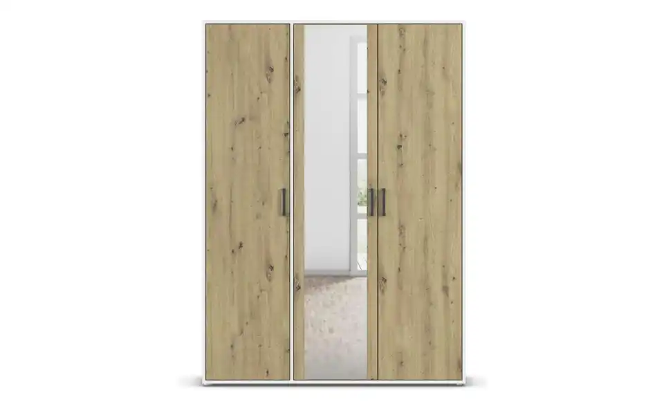 Drehtürenschrank Absetzung: Weiß 140 cm 3 Stück