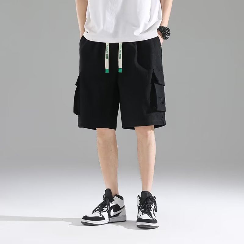 Lingaris - Cargoshorts met trekkoord en letters