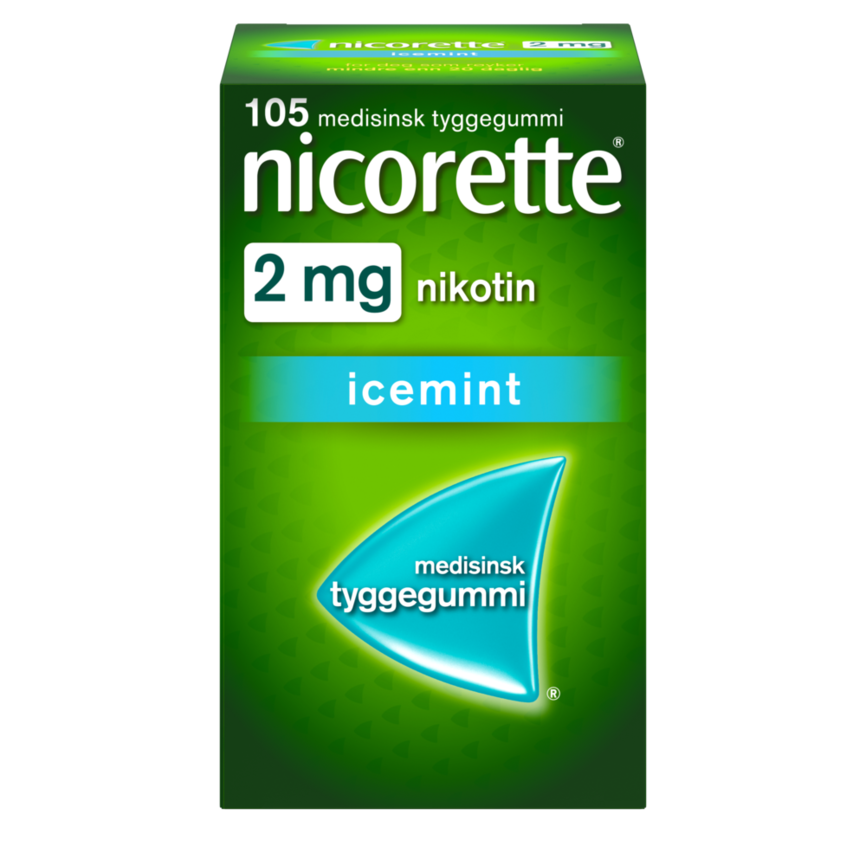Nicorette Icemint tyggegummi 2 mg nikotin, slutte å røyke