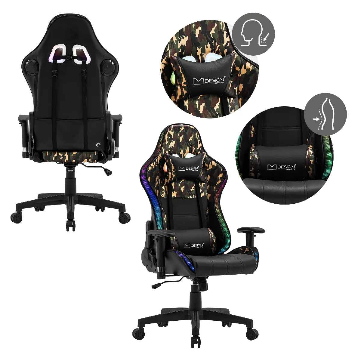 ML DESIGN MODERN LIVING ML Design LED Gaming Chair