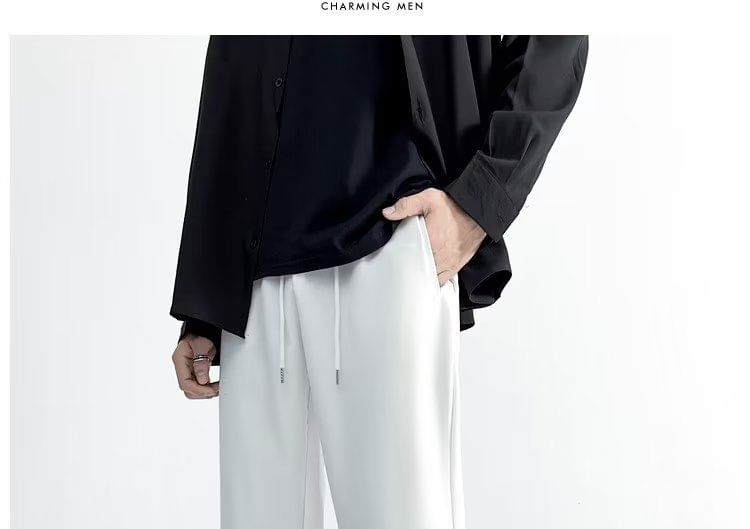 Craltuxe - Mid Rise Plain Crop Straight Leg Broek