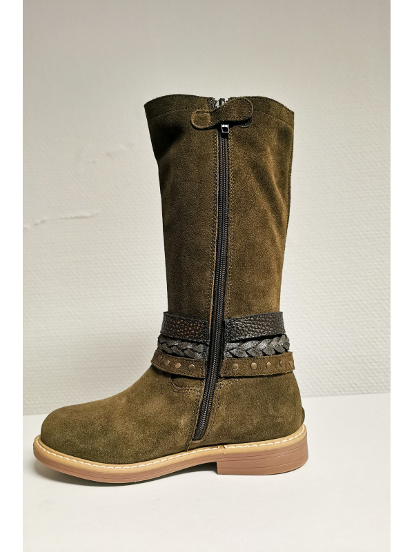 Bottes enfant Carmela Peau Kaki - Reqins