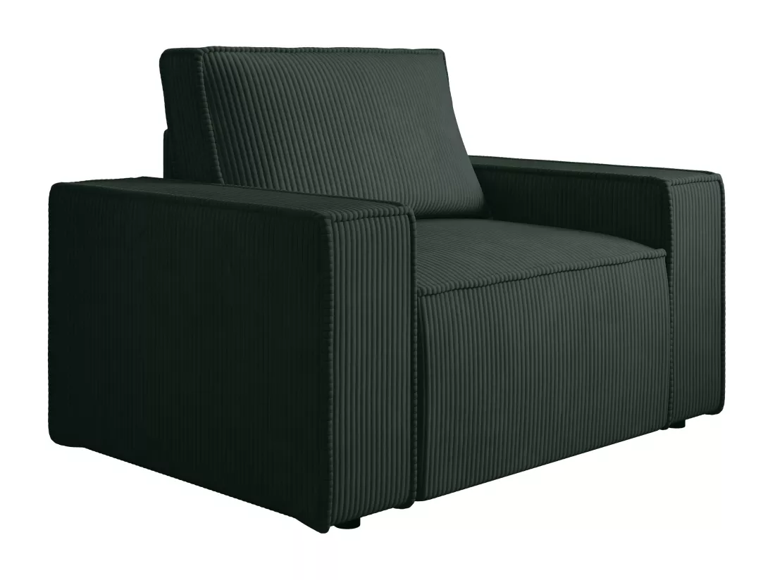 Fauteuil en velours côtelé vert sapin AMELIA