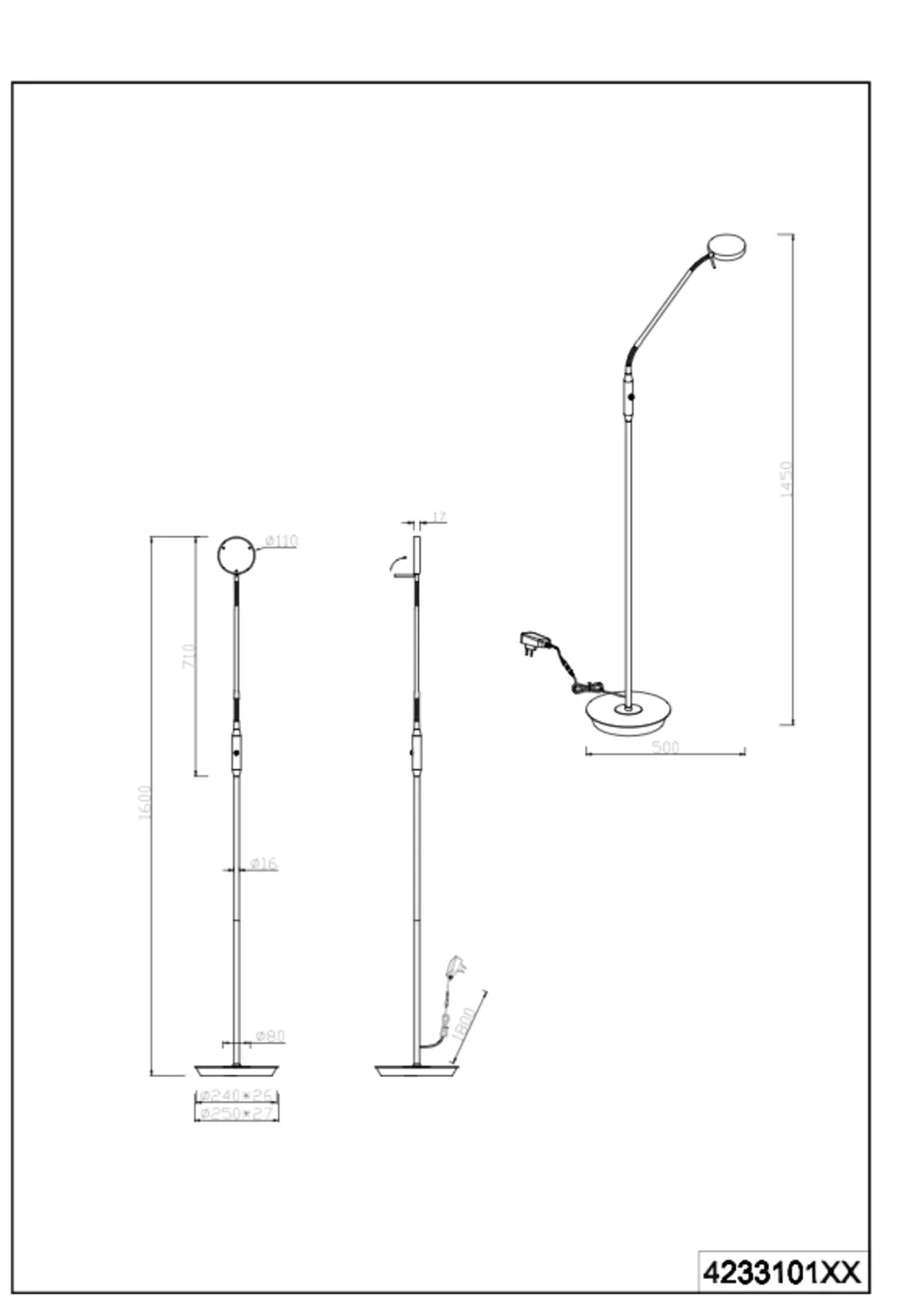 LED-Stehlampe Monza