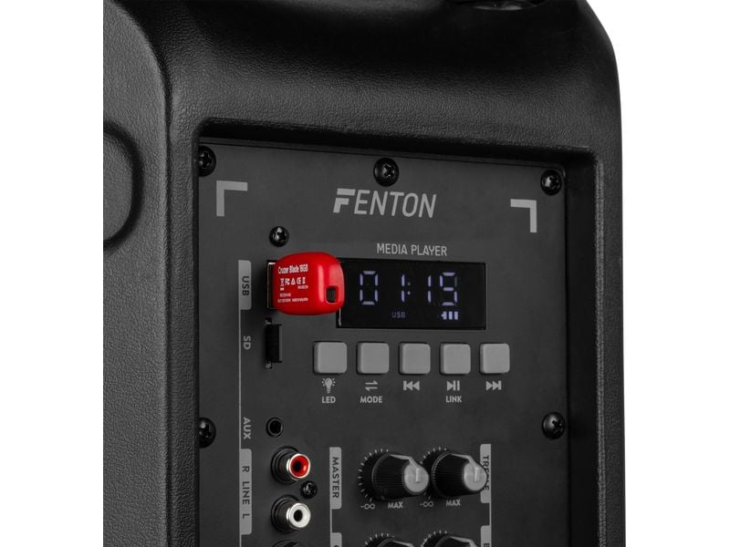 Fenton Lautsprecher FT12 lED MK2 Tragbarer PA-Lautsprecher mit LED