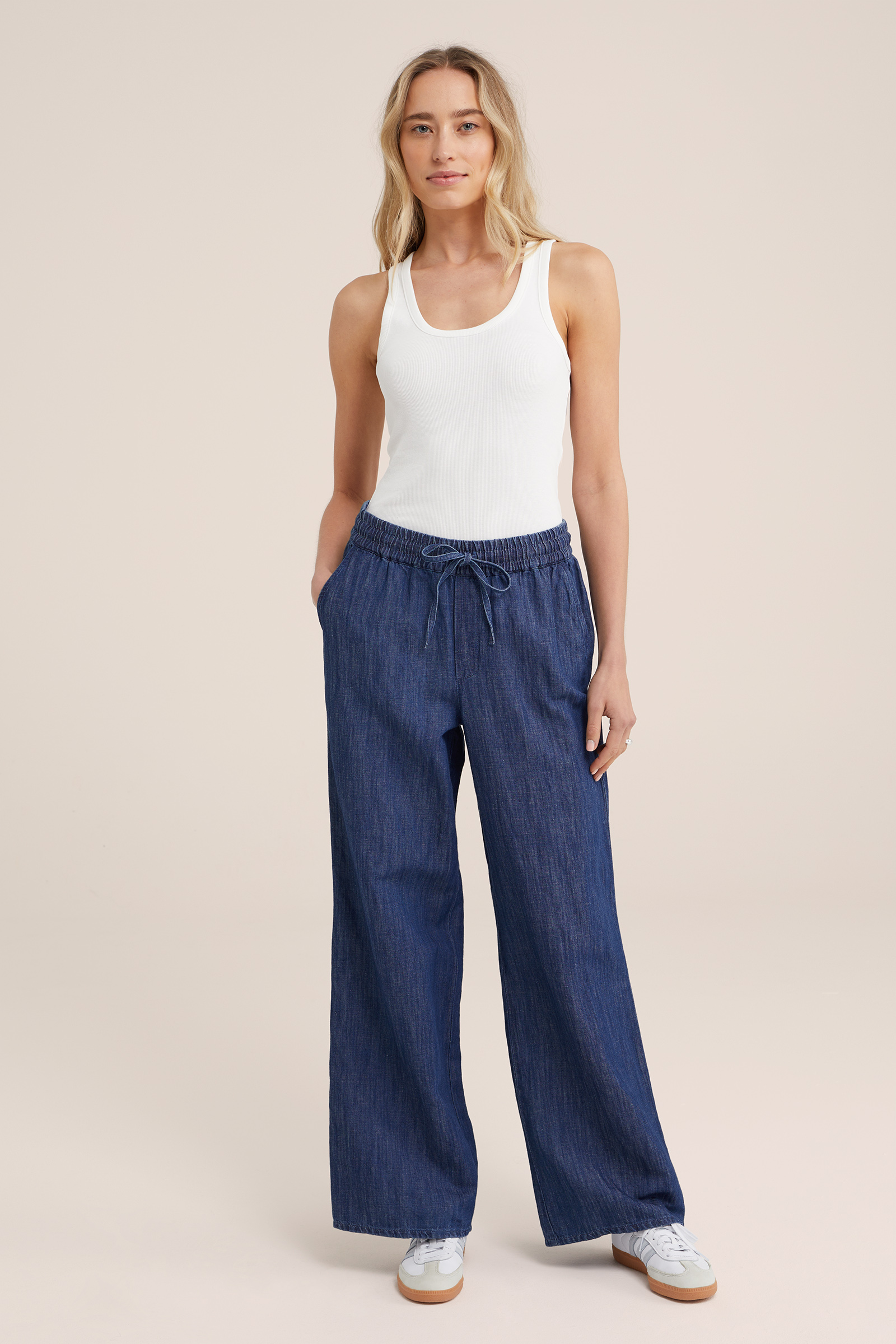 singlet van ribstof WE Fashion Wit