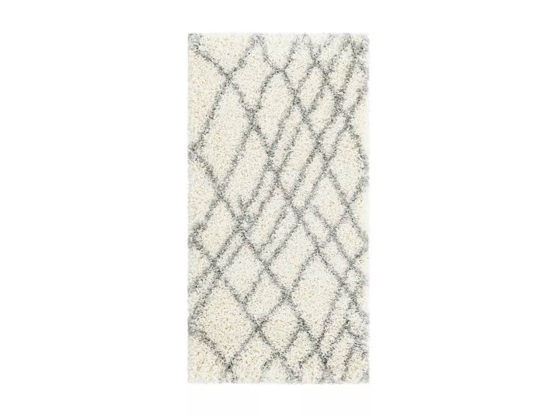 Tapis shaggy 120x62 blanc crème Lachen Fence