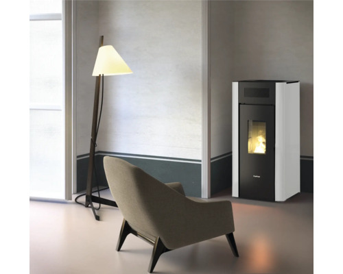 FreePoint Amaranto pelletkachel, staal, wit, 9 kW
