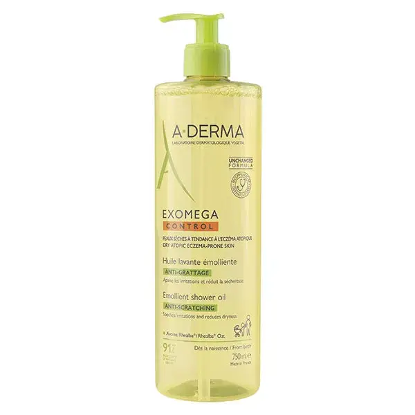 A-Derma Exomega Control Huile Lavante Émolliente Anti-Grattage 750ml