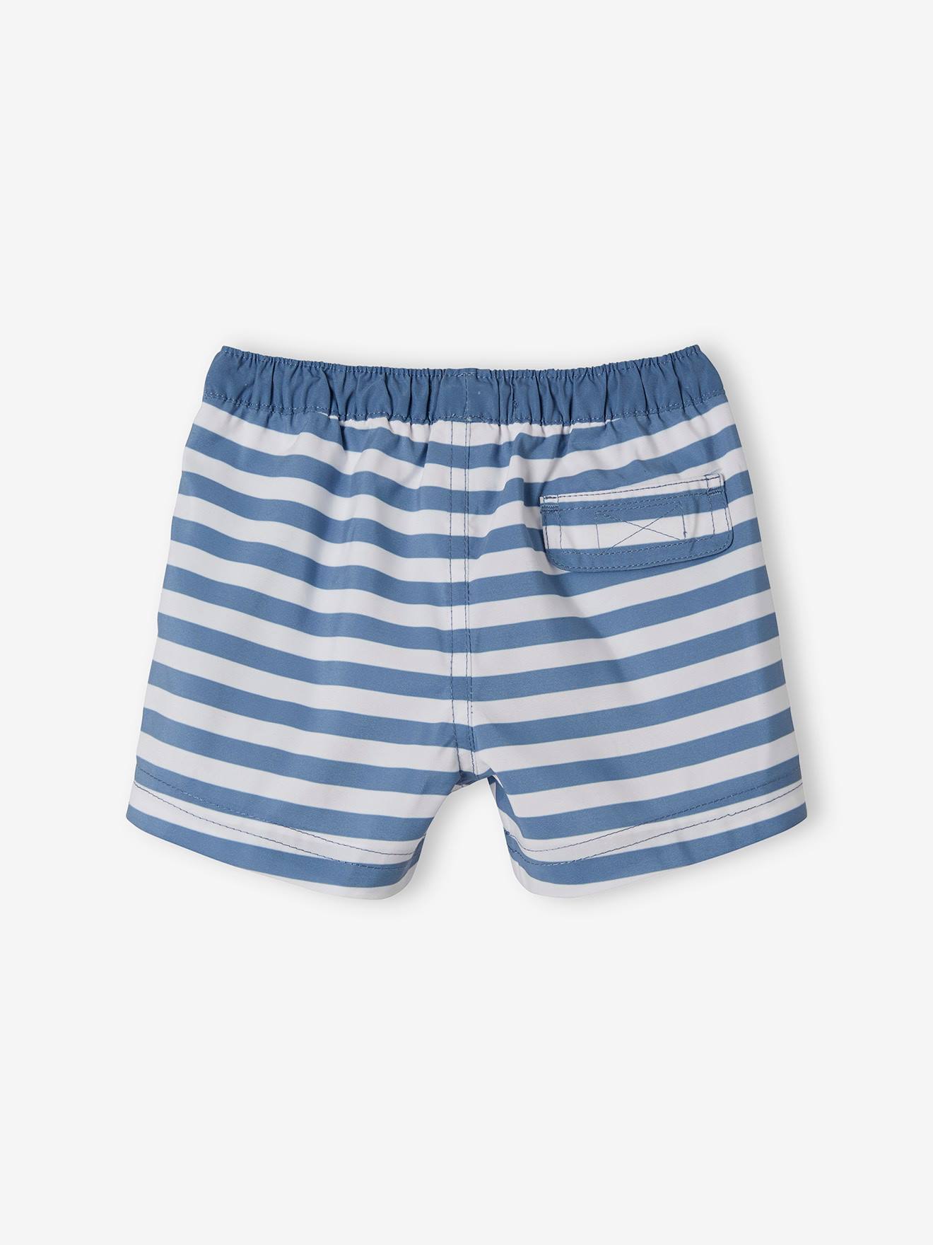 Maiô Baby Surf, azul médio com listras