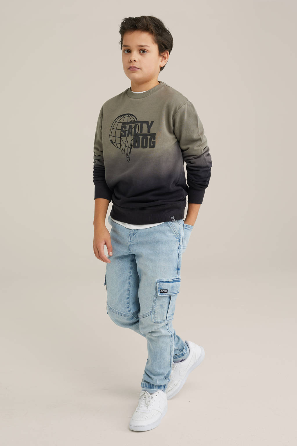 WE Fashion sweater donkergroen
