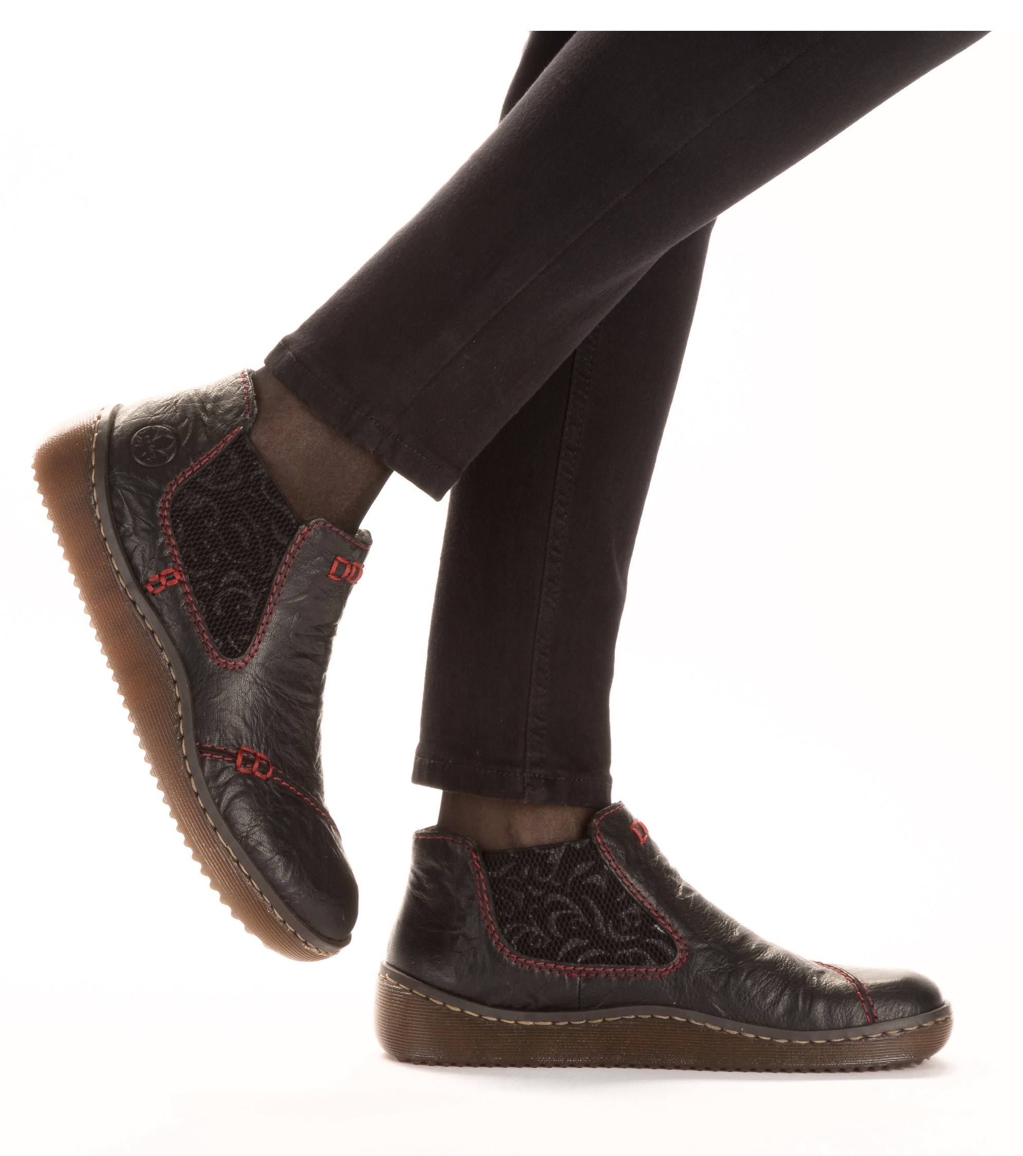 Rieker Chelseaboots  , Stiefelette, Boots, Schlupfschuh mit gemustertem Stretcheinsatz