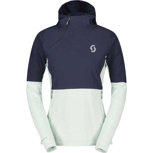 Sweat polaire SCOTT PULLOVER W'S DEFINED TECH HYBRID DARK BLUE/FRESH GREEN
