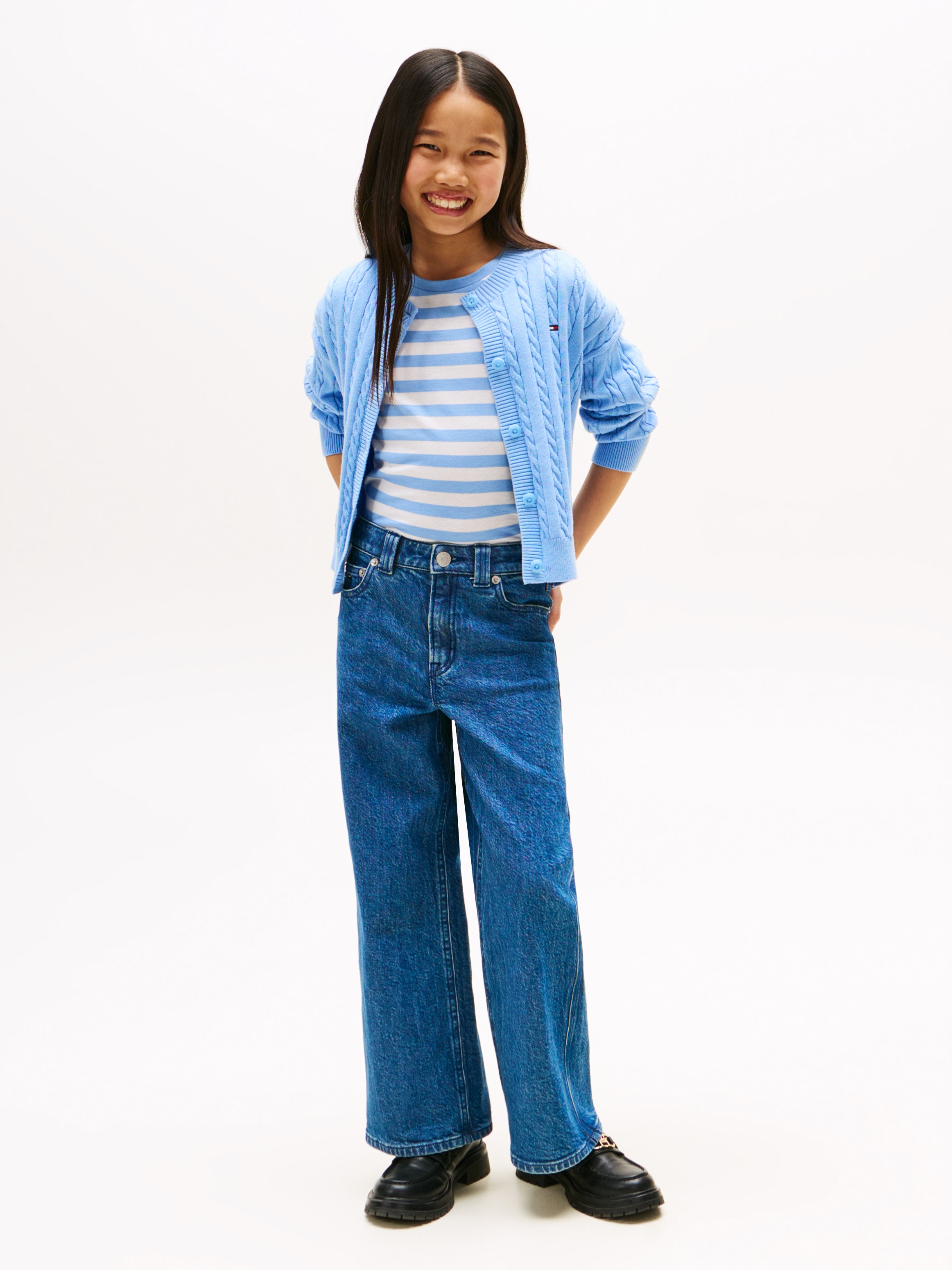 Tommy Hilfiger Strickjacke »CABLE CARDIGAN« für Kinder bis 16 Jahre, mit Zopfmuster