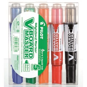 Pilot - Whiteboard markers V-Board Master, round, - with 5 pcs. ass. colors