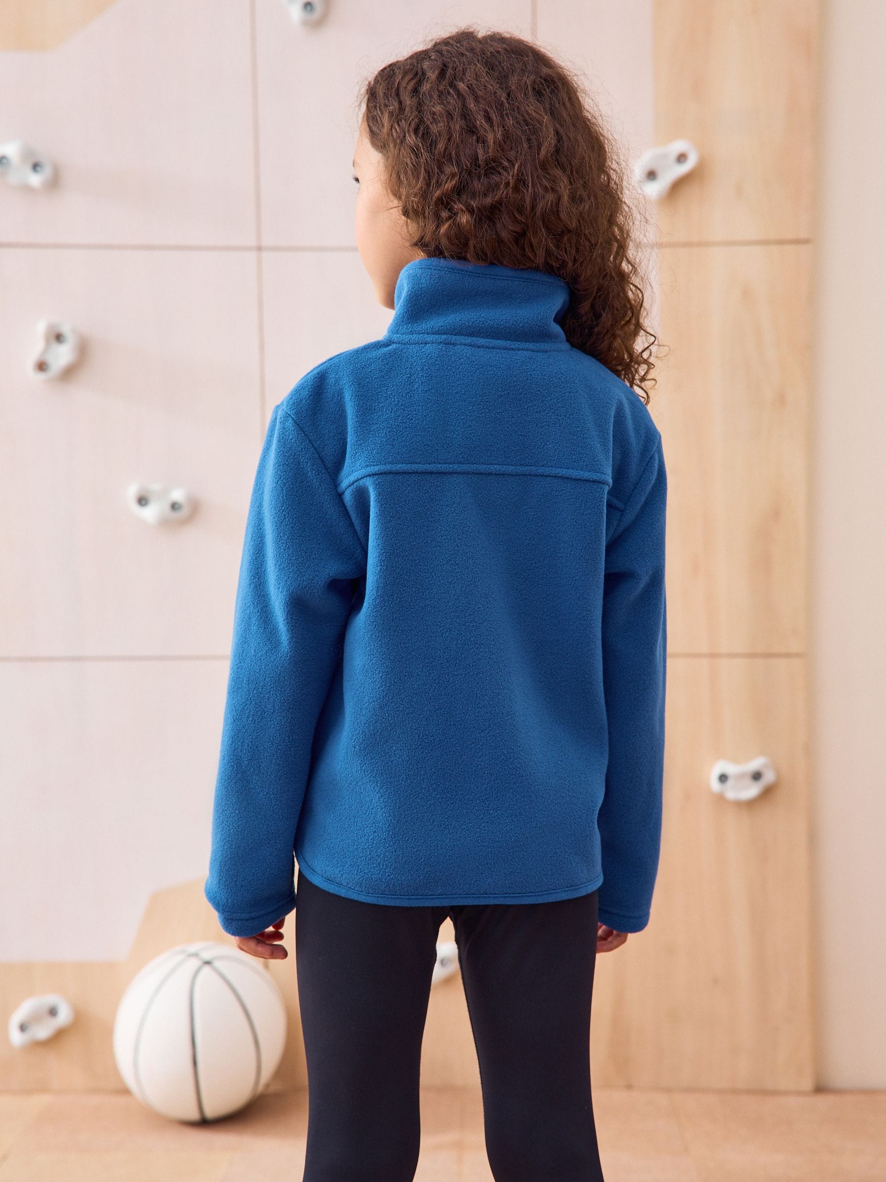 Blauw - Fleece jack met rits en zakken (3-16 jr)