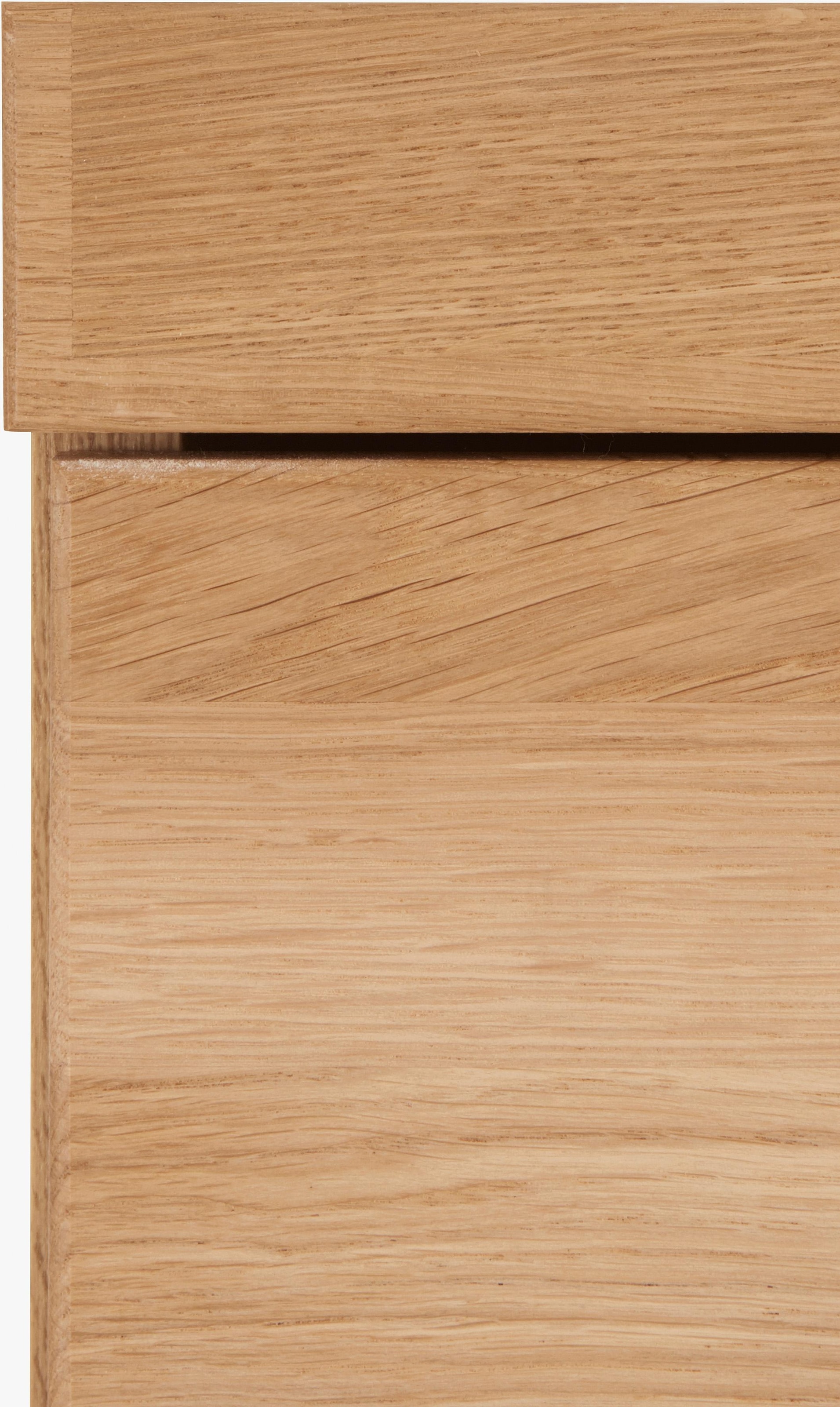 Home affaire Highboard »Ribe,85cm breit,115cm hoch, Fronten Massivholz,4 breite Fächer« Korpus Holzwerkstoff,2Türen mit  Glaseinsatz, Böden versetzbar