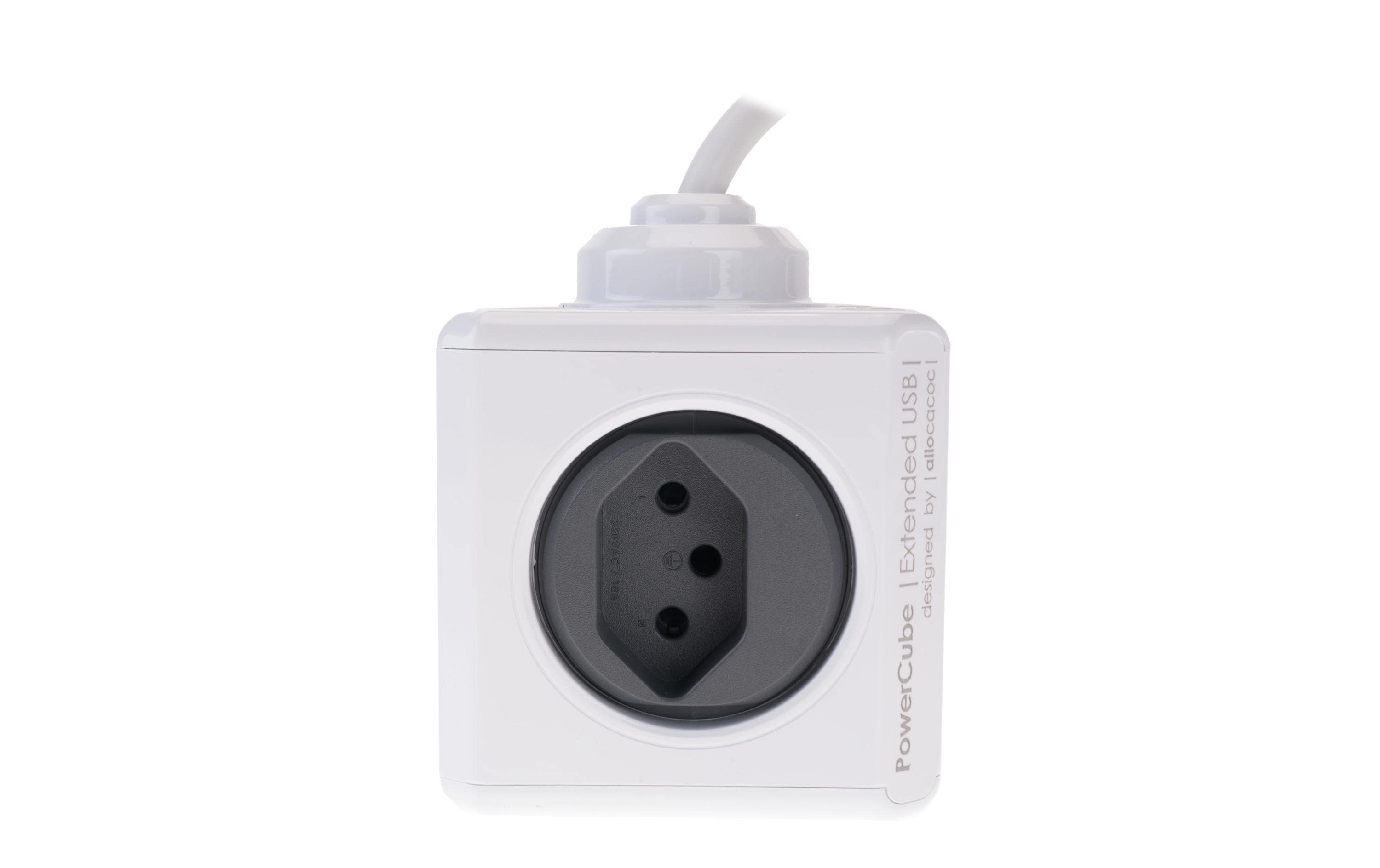 Tischsteckdosenleiste PowerCube Extended USB 4x T13Mehrfachstecker im stylischen Würfel-Design