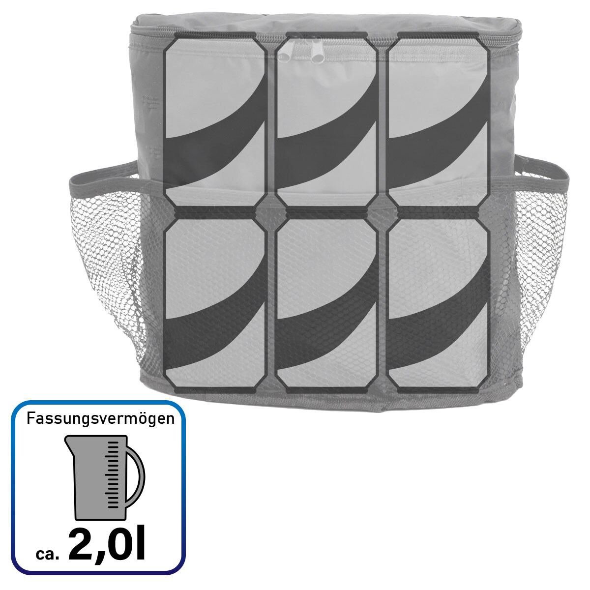 Auto Organizer Kühlfach 25x26x12 cm Rücksitz Kühltasche Autositz Tasche Schwarz