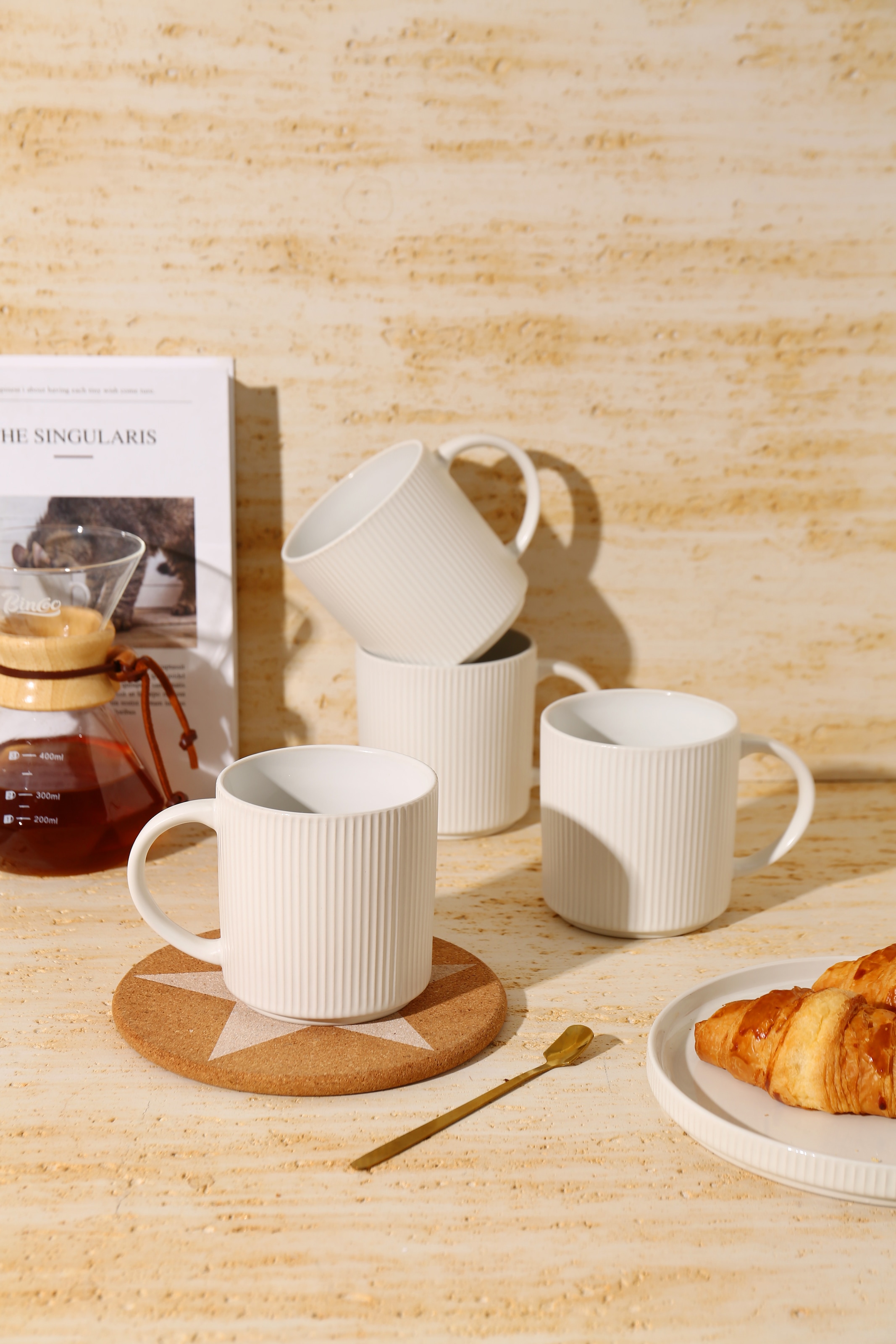 GOODproduct Becher »Kaffeebecher Ylvii, 6er Set« spülmaschinenfest und mikrowellengeeignet, 460 ml