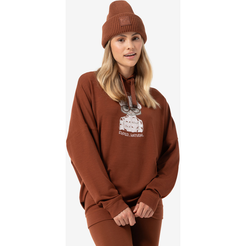 Super.Natural Damen Snow Cat Hoodie
