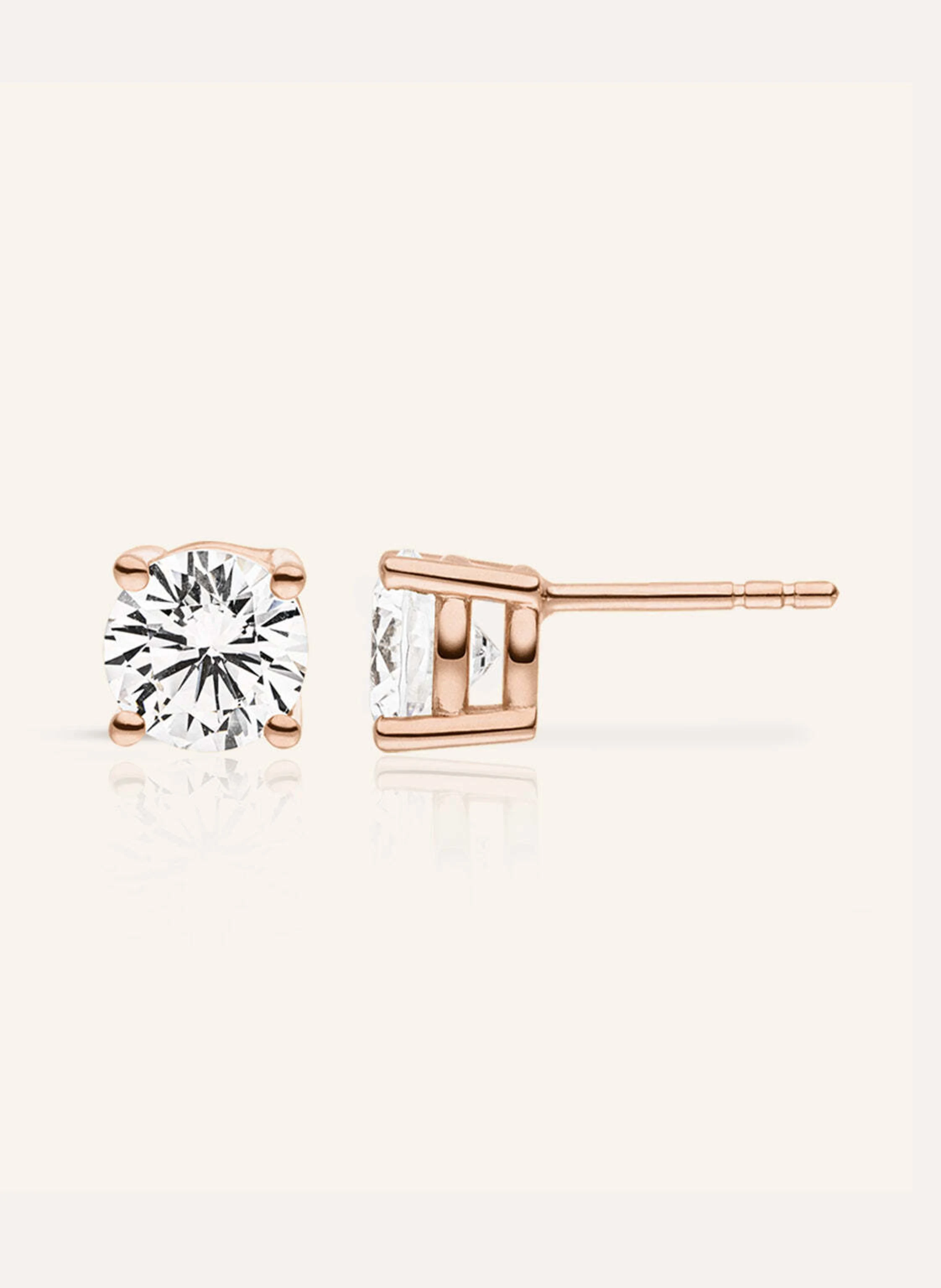 VEYNOU Ohrstecker ELLA aus 14 Karat Roségold und 0,46ct. lab-grown Diamanten