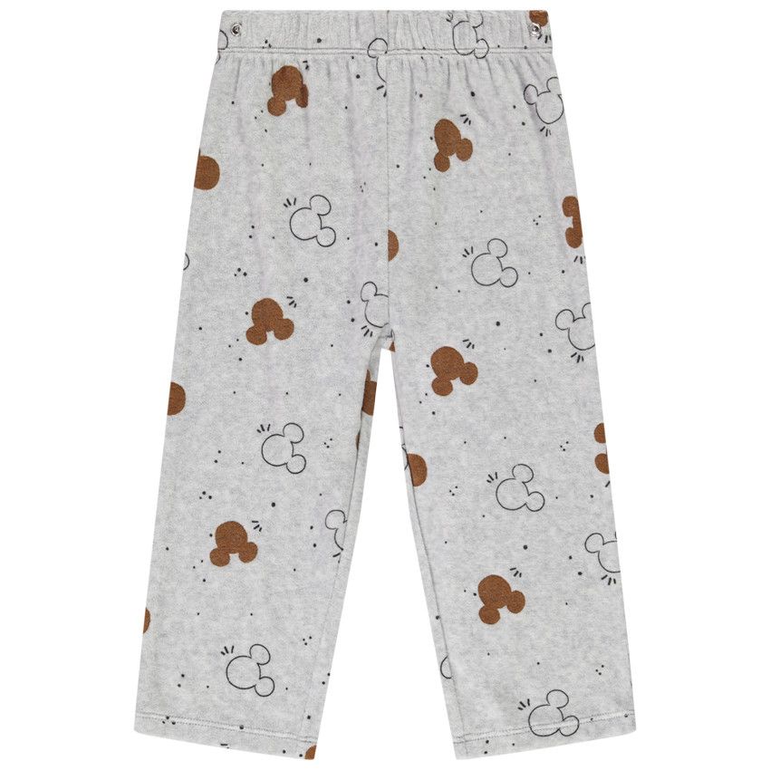 Pyjama en velours imprimé Mickey Disney pour bébé garçon - Marron