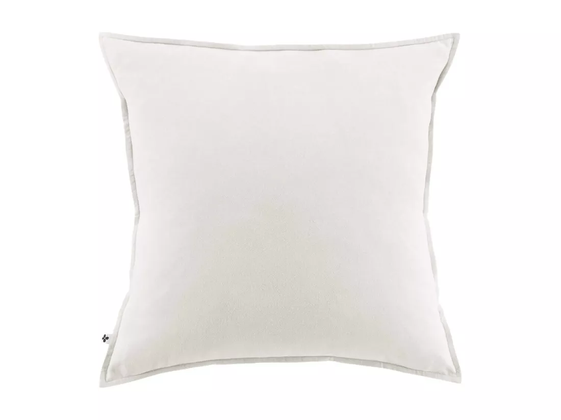 HEDDA - Taie d'Oreiller 63x63cm Flanelle de Coton Coloris Neige