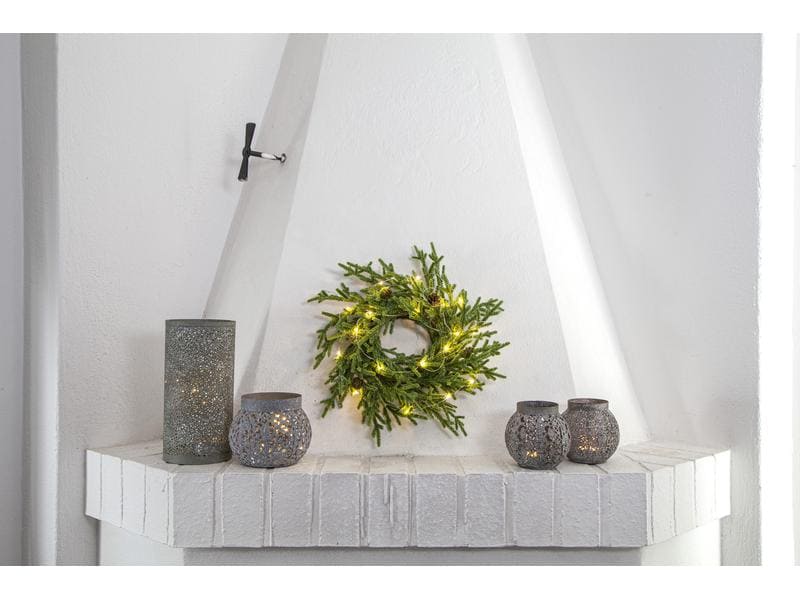 Star Trading Kranz Lummer, 38 cm, Grün Künstlicher Kranz mit Licht