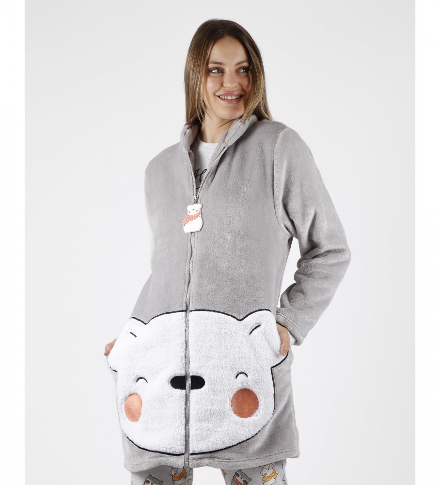 Camiseta de manga comprida Admas Bata Hello Winter cinza