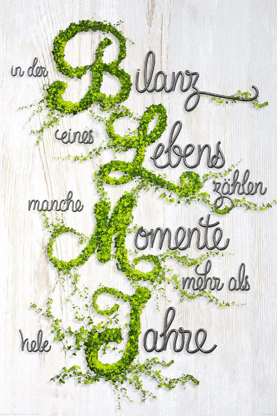 Poster Bilanz des Lebens, 61 x 91 cm